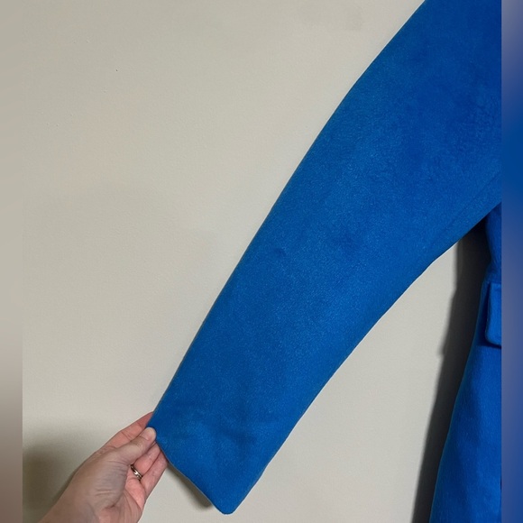 Boston Proper Classic Princess Blue Tailored Pea Coat Size 8 Old Money Preppy - Picture 7 of 12